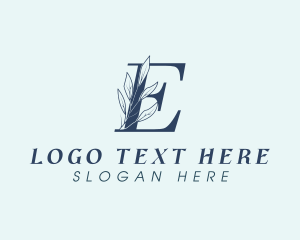 Eco Friendly - Blue Floral Letter E logo design