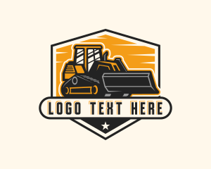 Skid Steer - Bulldozer Construction Digger logo design