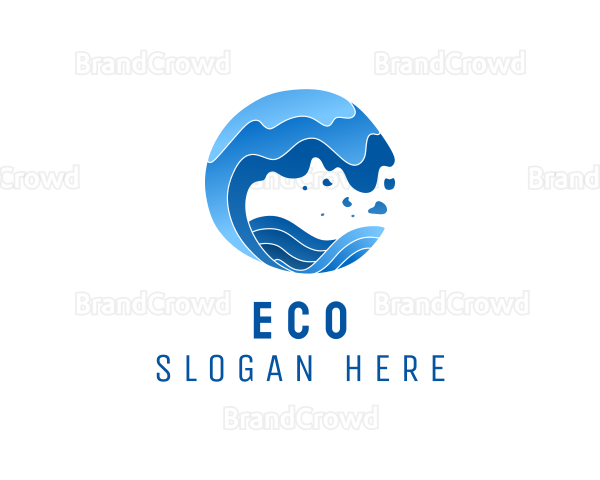 Surfing Beach Wave Resort Logo