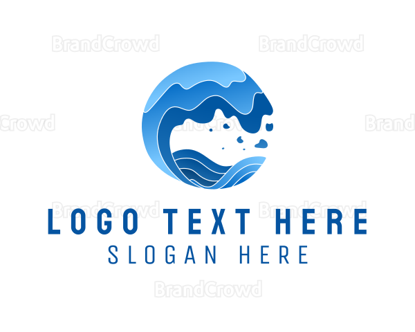 Surfing Beach Wave Resort Logo