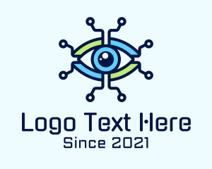 Optometrist - Tech Circuit Eye logo design