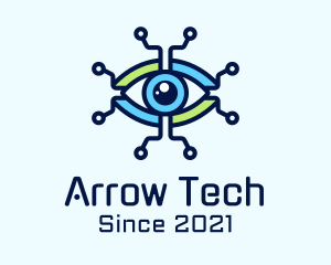 Tech Circuit Eye logo design