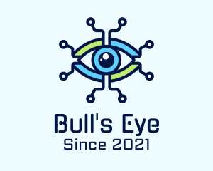 Tech Circuit Eye logo design