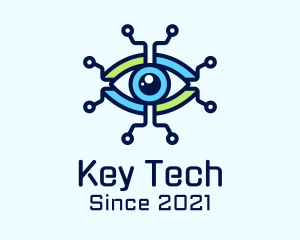 Tech Circuit Eye logo design