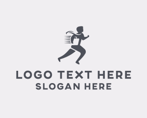 Businessman - Running Career Employee logo design