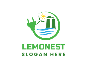 Sustainable Energy - Sun Eco Electricity logo design