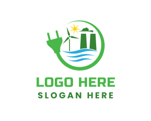 Sustainable - Sun Eco Electricity logo design