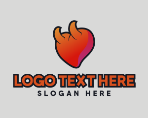Date - Naughty Heart Horn logo design