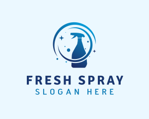 Spray Bottle Disinfection logo design