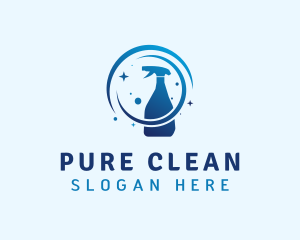 Spray Bottle Disinfection logo design