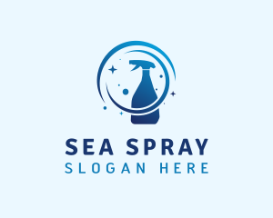 Spray Bottle Disinfection logo design