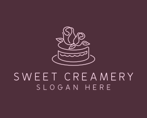 Pastry Flower Cake logo design