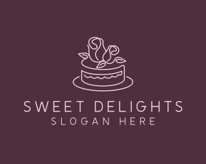 Pastry Flower Cake logo design