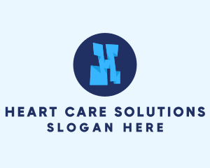 Blue Letter H logo design