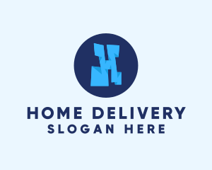 Blue Letter H logo design