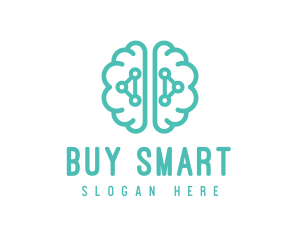 Teal Brain Mind Logic logo design