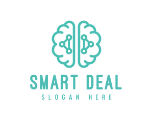 Teal Brain Mind Logic logo design