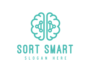 Teal Brain Mind Logic logo design