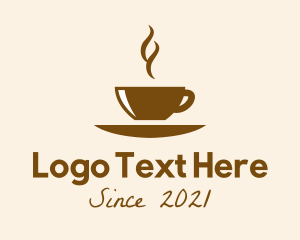 Hot Coffee - Brow Coffee Cup logo design