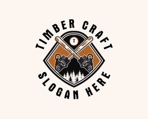 Woodcutting - Chainsaw Woodcutting Industrial logo design