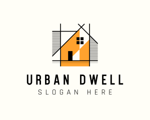 Residential Apartment Blueprint logo design