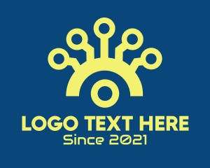 Online - Yellow Tech Networking logo design
