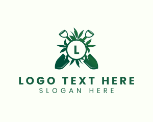 Lawn - Plant Shovel Gardening Landscaping logo design