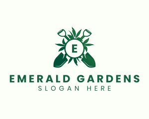 Plant Shovel Gardening Landscaping logo design