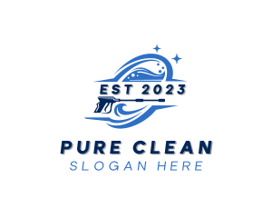 Pressure Washer Sanitation Cleaning logo design