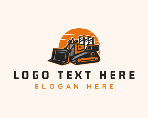 Skidsteer - Construction Bulldozer Machinery logo design