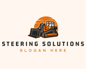 Construction Bulldozer Machinery logo design