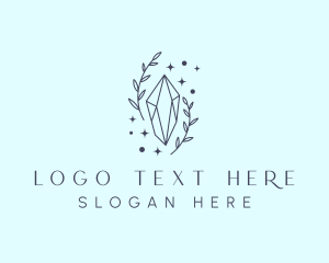 Elegant - Blue Crystal Wreath logo design