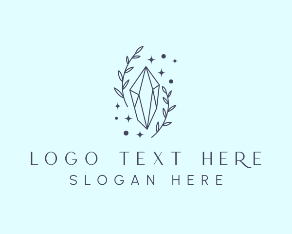 High End - Blue Crystal Wreath logo design