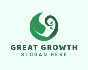 Green Leaf Sprout logo design