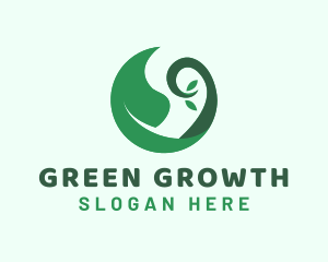 Green Leaf Sprout logo design