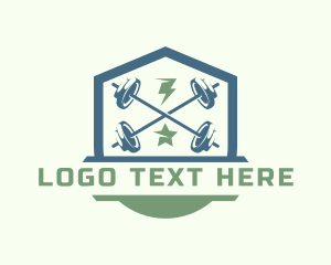 Thunderbolt - Lightning Star Barbell Gym logo design