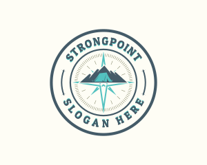 Badge - Tent Mountain Compass logo design