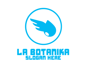 Winged - Blue Winged Droplet logo design