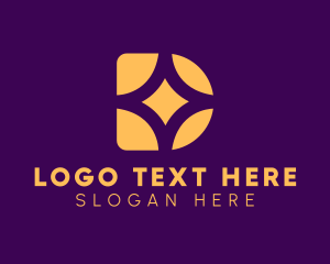 Brilliant - Golden Star Letter D logo design