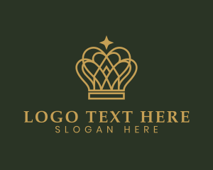 Pageant - Gold Luxury Crown logo design