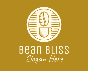 Elegant Coffee Bean Cup logo design