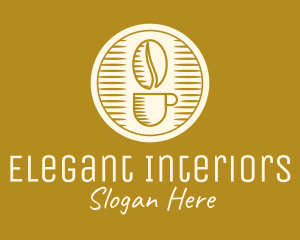 Elegant Coffee Bean Cup logo design