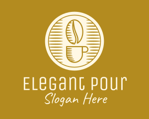 Elegant Coffee Bean Cup logo design