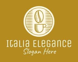 Elegant Coffee Bean Cup logo design