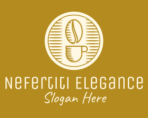 Elegant Coffee Bean Cup logo design