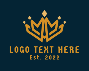 Monarchy - Golden Royal Tiara logo design