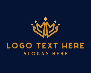 Tiara - Golden Royal Tiara logo design