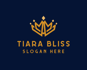 Tiara - Golden Royal Tiara logo design