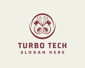 Turbo - Turbo Machine Wrench logo design