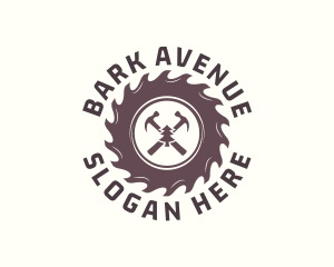 Bark - Hammer Pine Tree Saw logo design